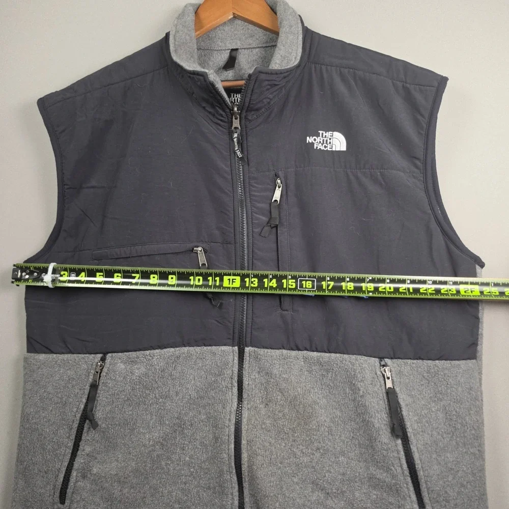 The North Face Mens XL Denali Full Zip Polartec Fleece Vest Charcoal Grey Black